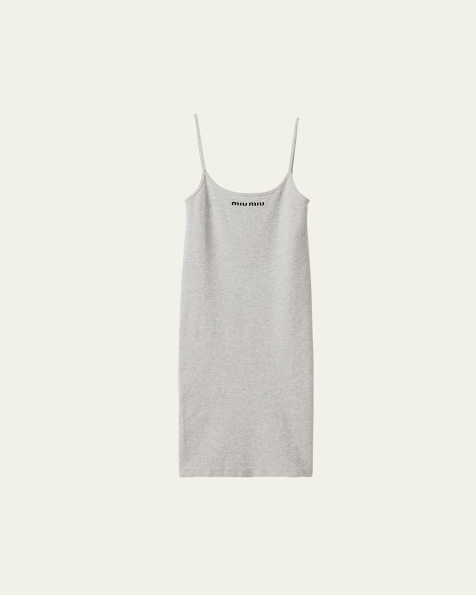 Knee-Length Rib Tank Dress